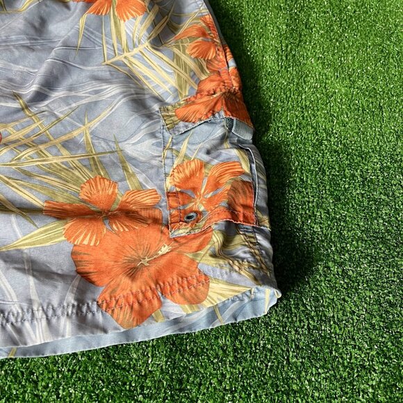 San N Sun Quick Dry Hawaiian Floral Swimwear Swim Board Short Trunks Size L - Picture 3 of 15